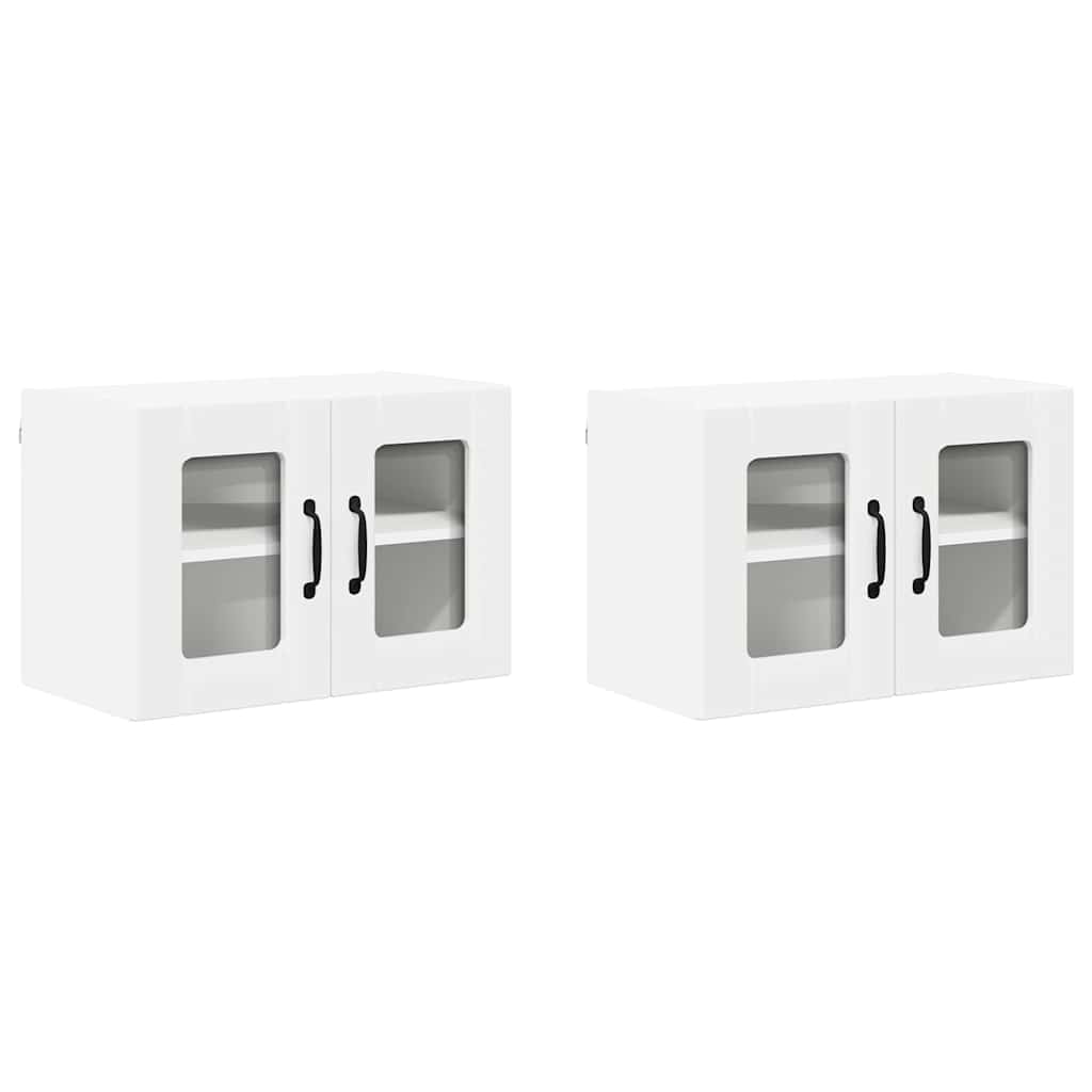 vidaXL Szafka szklana na ścianę LUCCA 2 pcs Biały 60 x 31 x 40 cm