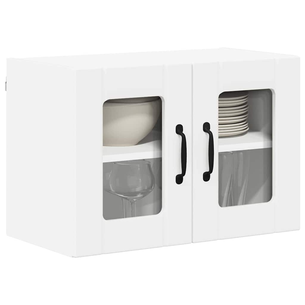 vidaXL Szafka szklana na ścianę LUCCA 2 pcs Biały 60 x 31 x 40 cm