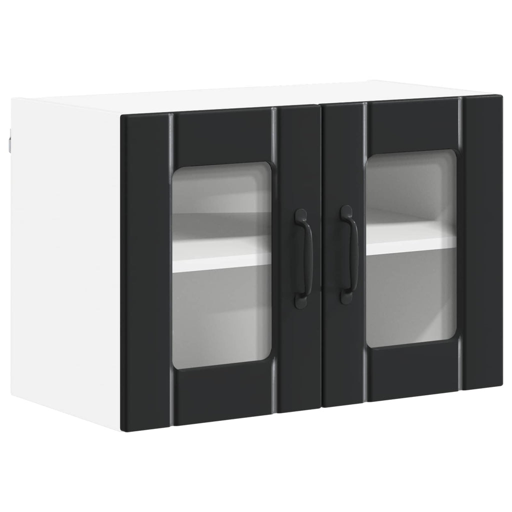vidaXL Szafka szklana na ścianę LUCCA 2 pcs Czarny 60 x 31 x 40 cm