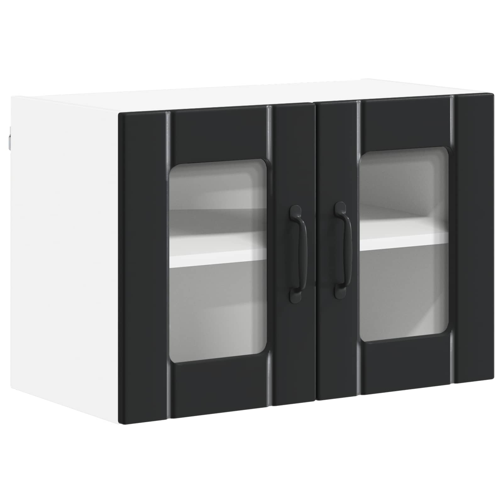vidaXL Szafka szklana na ścianę LUCCA 2 pcs Czarny 60 x 31 x 40 cm