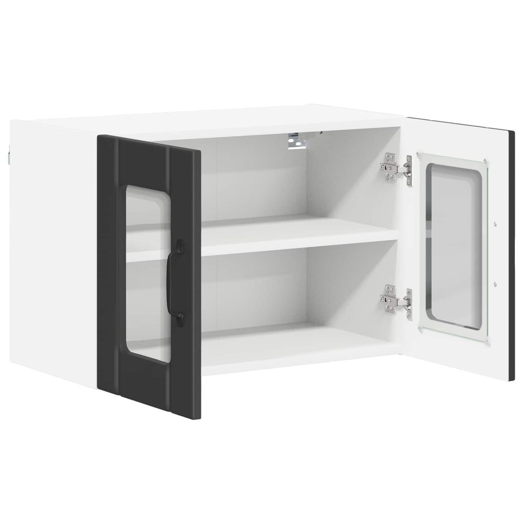 vidaXL Szafka szklana na ścianę LUCCA 2 pcs Czarny 60 x 31 x 40 cm