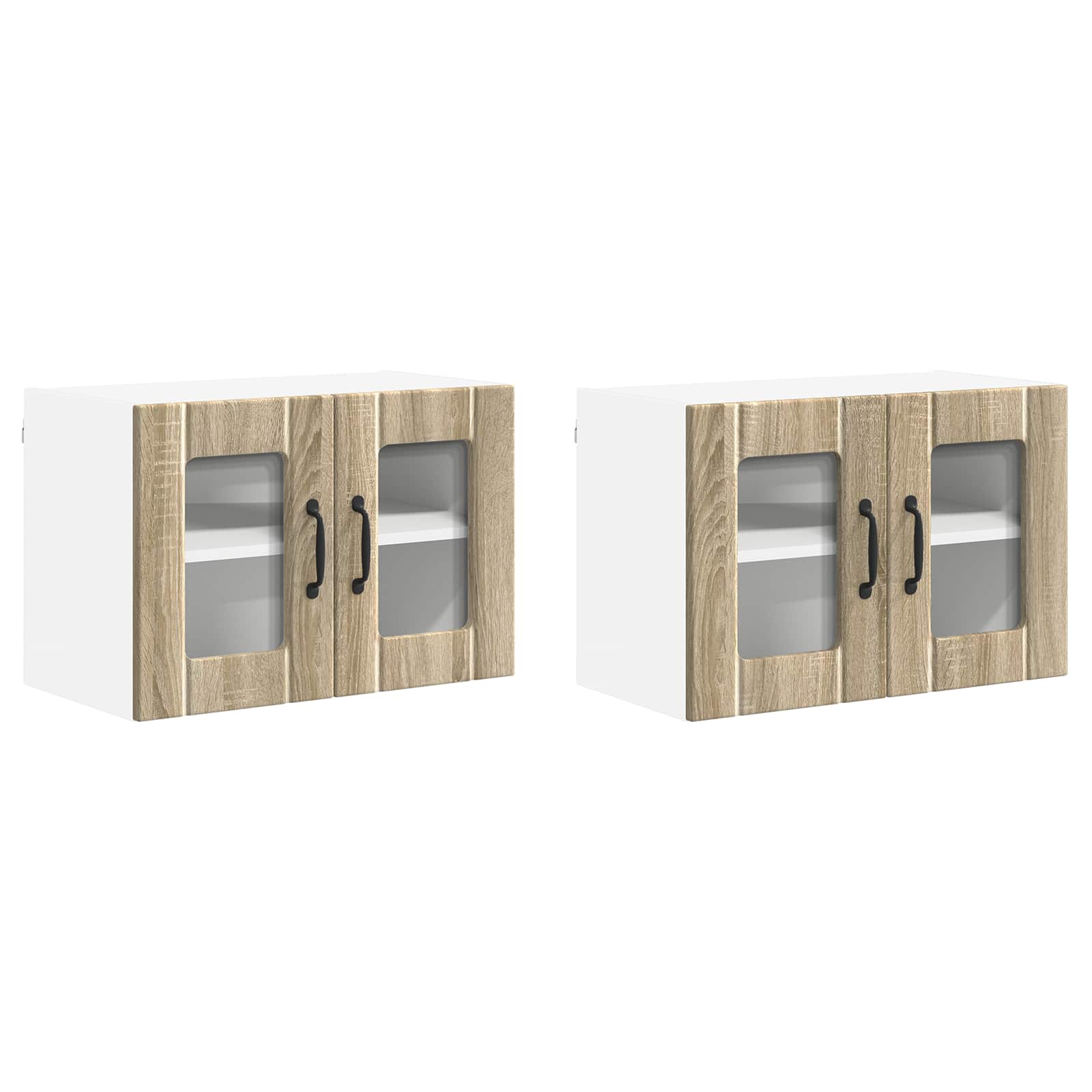 vidaXL Szafka szklana na ścianę LUCCA 2 pcs dąb Sonoma 60 x 31 x 40 cm