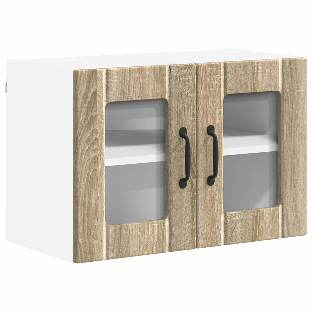 vidaXL Szafka szklana na ścianę LUCCA 2 pcs dąb Sonoma 60 x 31 x 40 cm
