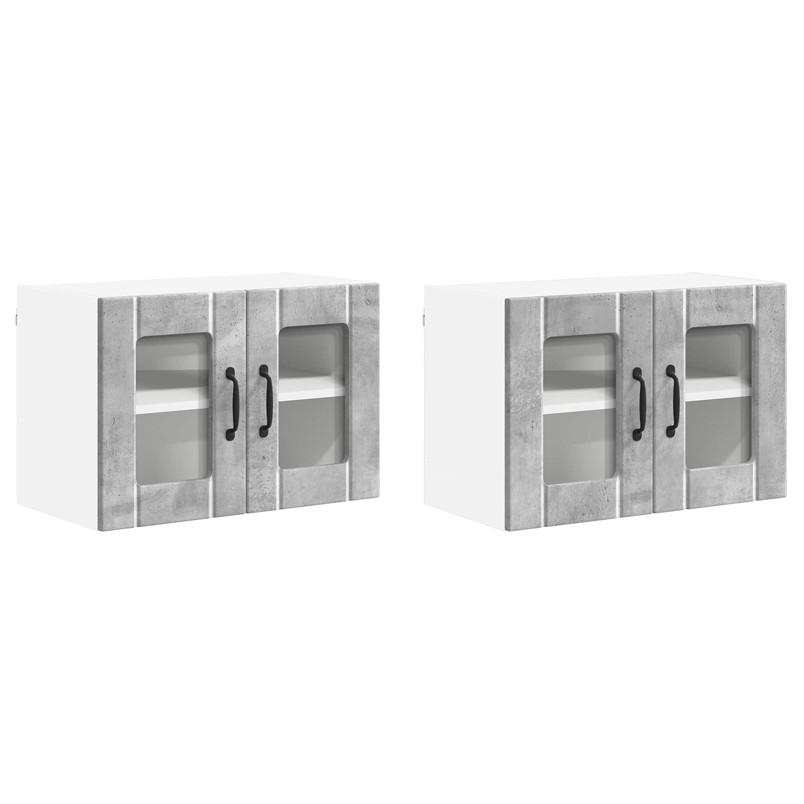 vidaXL Szafka szklana na ścianę LUCCA 2 pcs Betonowy szary