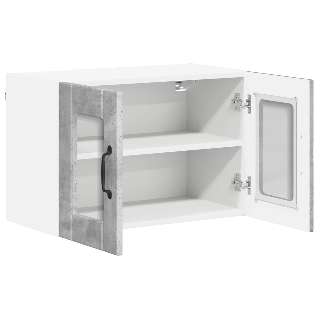 vidaXL Szafka szklana na ścianę LUCCA 2 pcs Betonowy szary