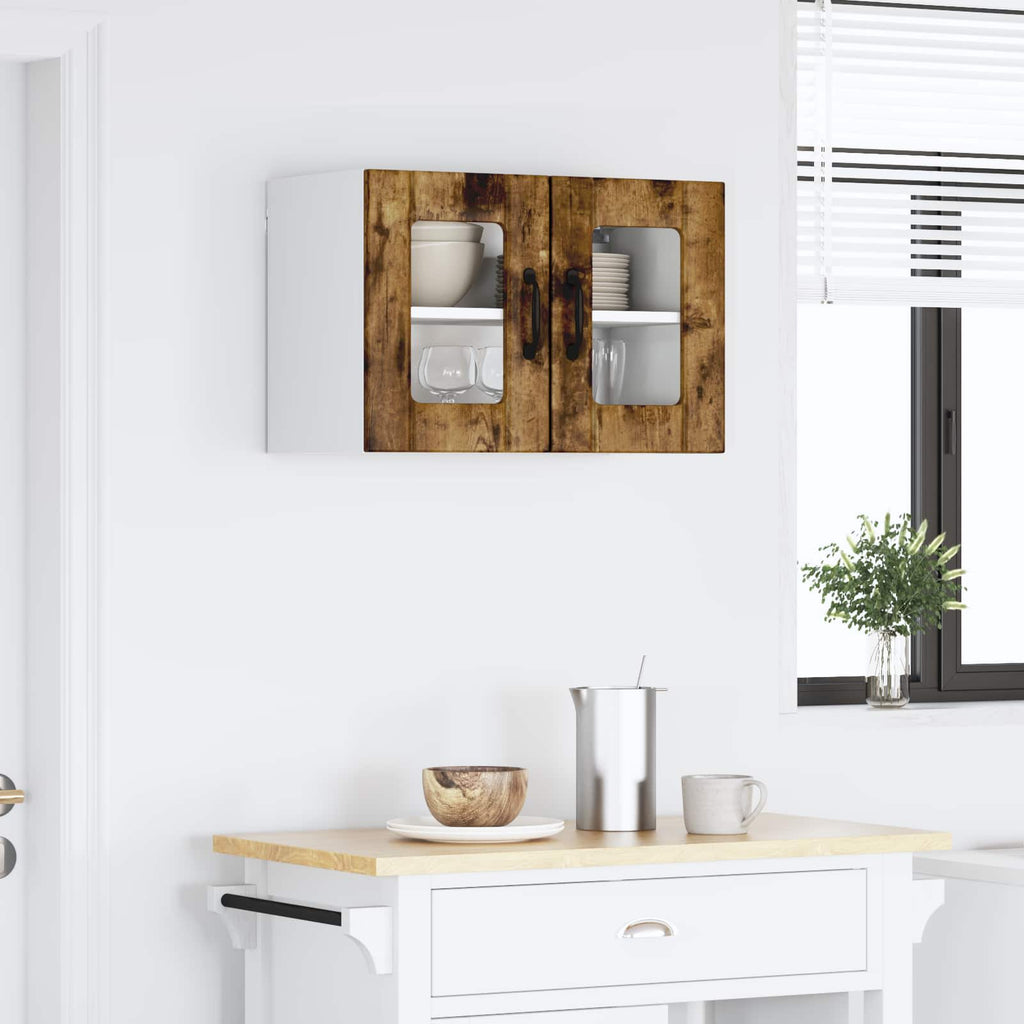 vidaXL Szafka szklana na ścianę LUCCA Dąb wędzony 60 x 31 x 40 cm