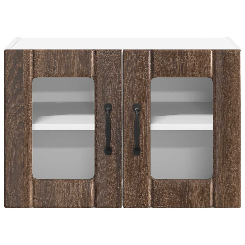 vidaXL Szafka szklana na ścianę LUCCA 2 pcs Brązowy dąb