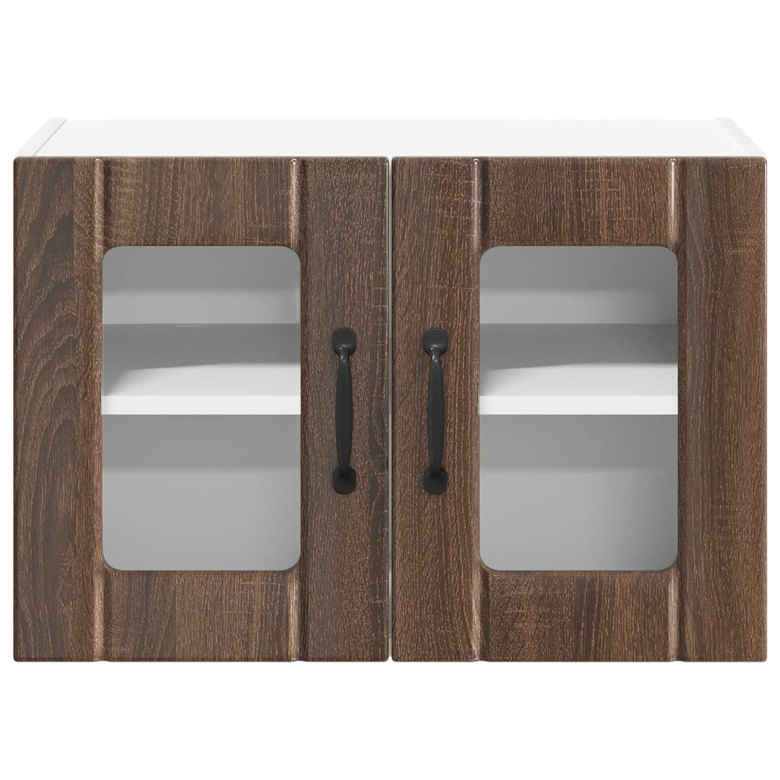 vidaXL Szafka szklana na ścianę LUCCA 2 pcs Brązowy dąb