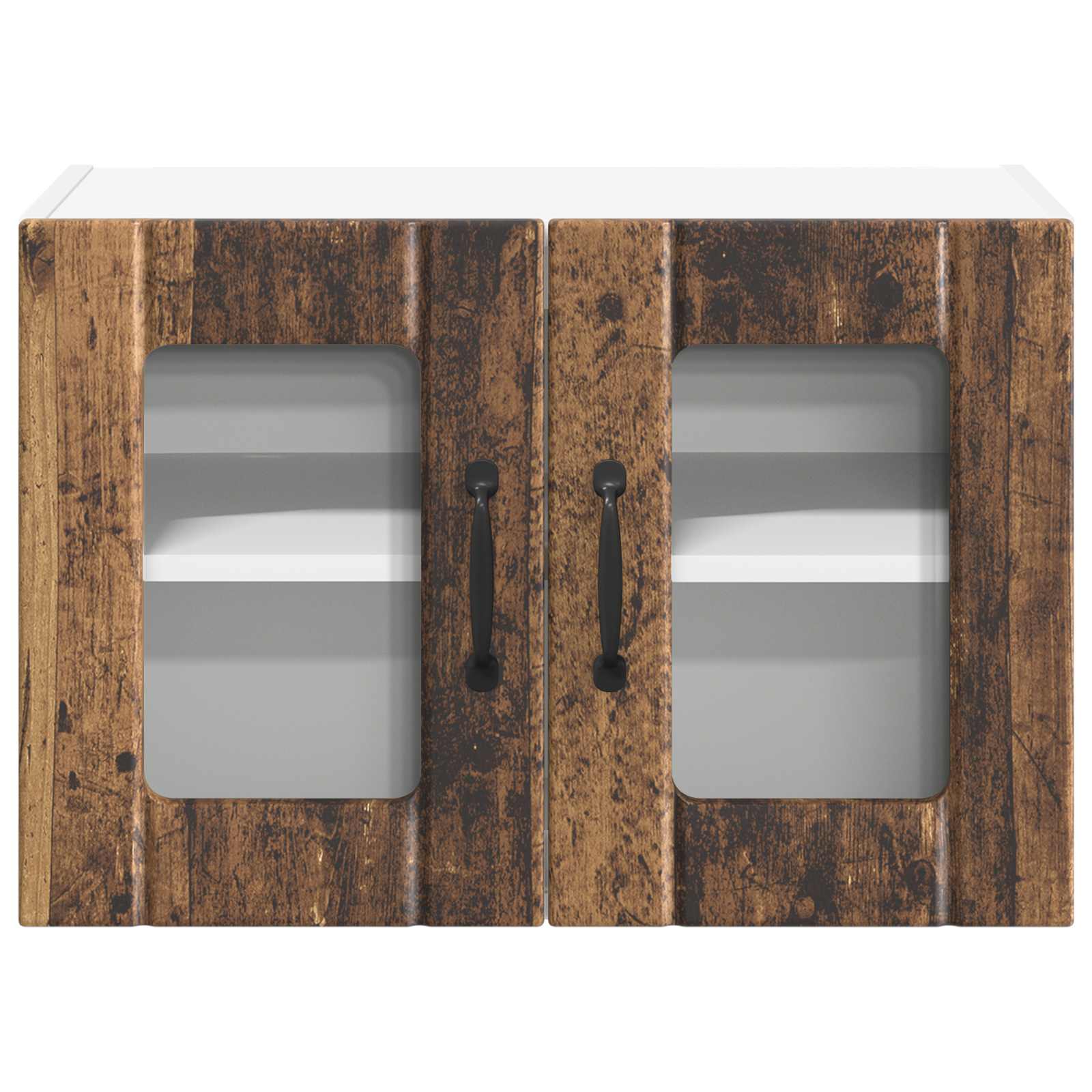 vidaXL Szafka szklana na ścianę LUCCA 2 pcs Stare drewno