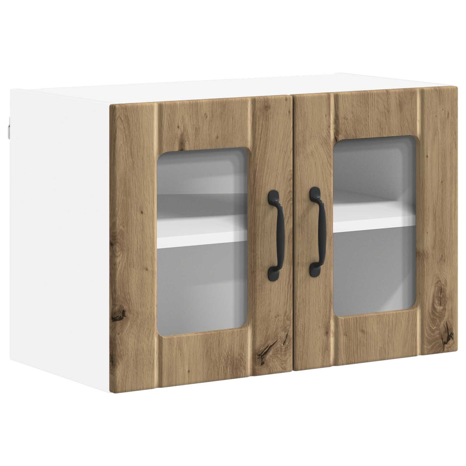 vidaXL Szafka szklana na ścianę LUCCA 2 pcs Dąb artisan