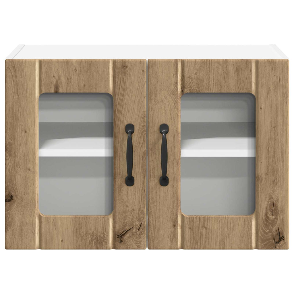vidaXL Szafka szklana na ścianę LUCCA 2 pcs Dąb artisan