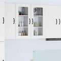 vidaXL Szafka szklana na ścianę LUCCA 2 pcs Biały 40 x 31 x 80 cm