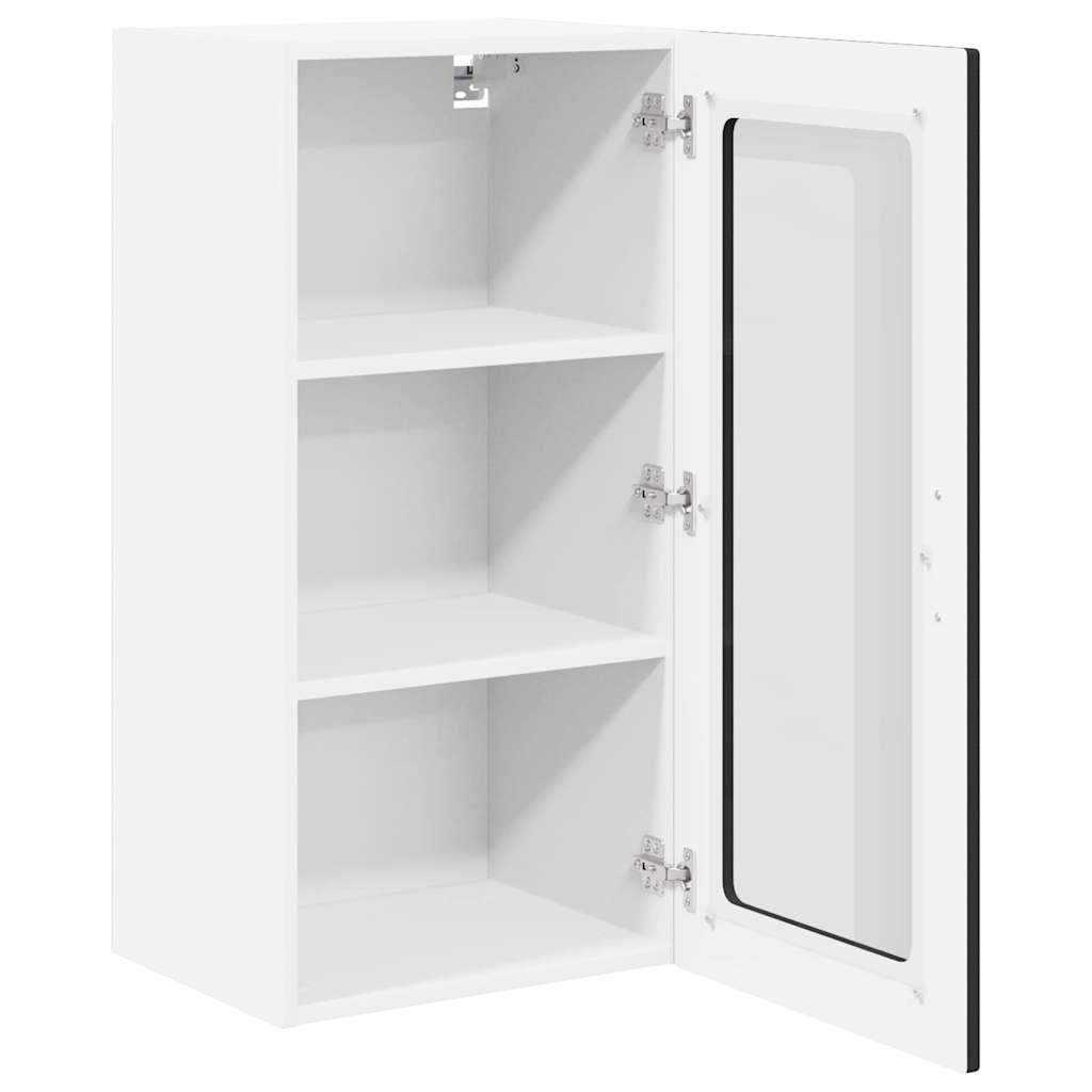 vidaXL Szafka szklana na ścianę LUCCA 2 pcs Czarny 40 x 31 x 80 cm
