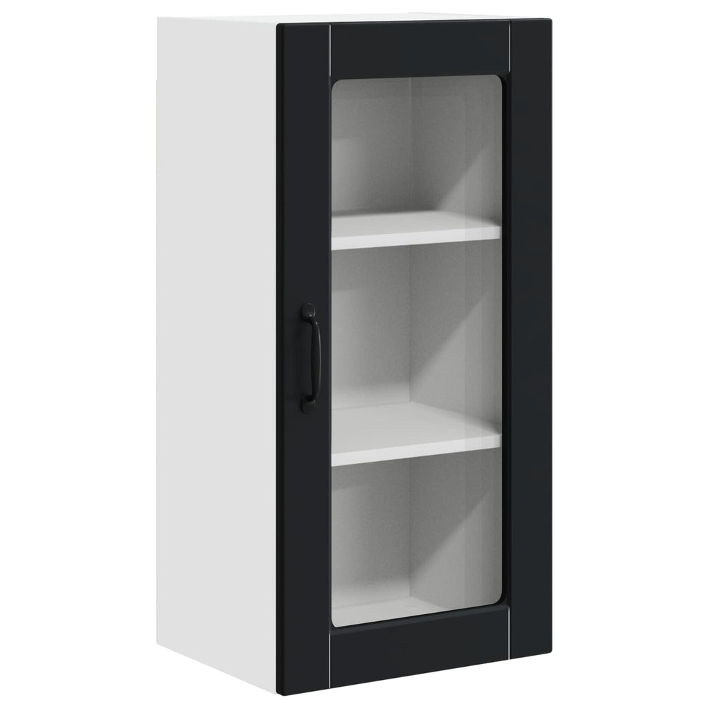 vidaXL Szafka szklana na ścianę LUCCA 2 pcs Czarny 40 x 31 x 80 cm