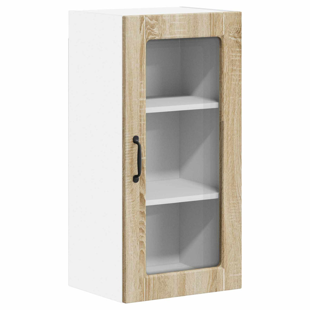 vidaXL Szafka szklana na ścianę LUCCA 2 pcs dąb Sonoma 40 x 31 x 80 cm