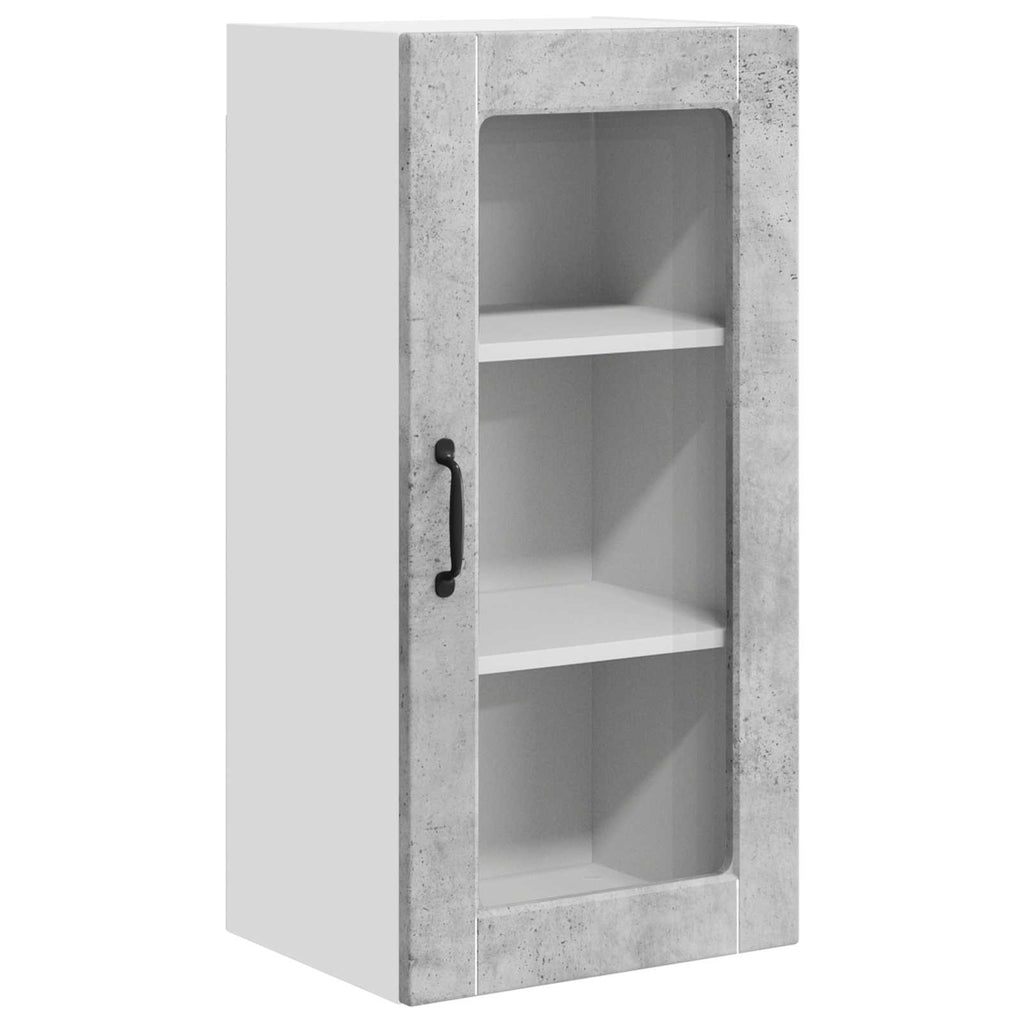 vidaXL Szafka szklana na ścianę LUCCA Betonowy szary 40 x 31 x 80 cm