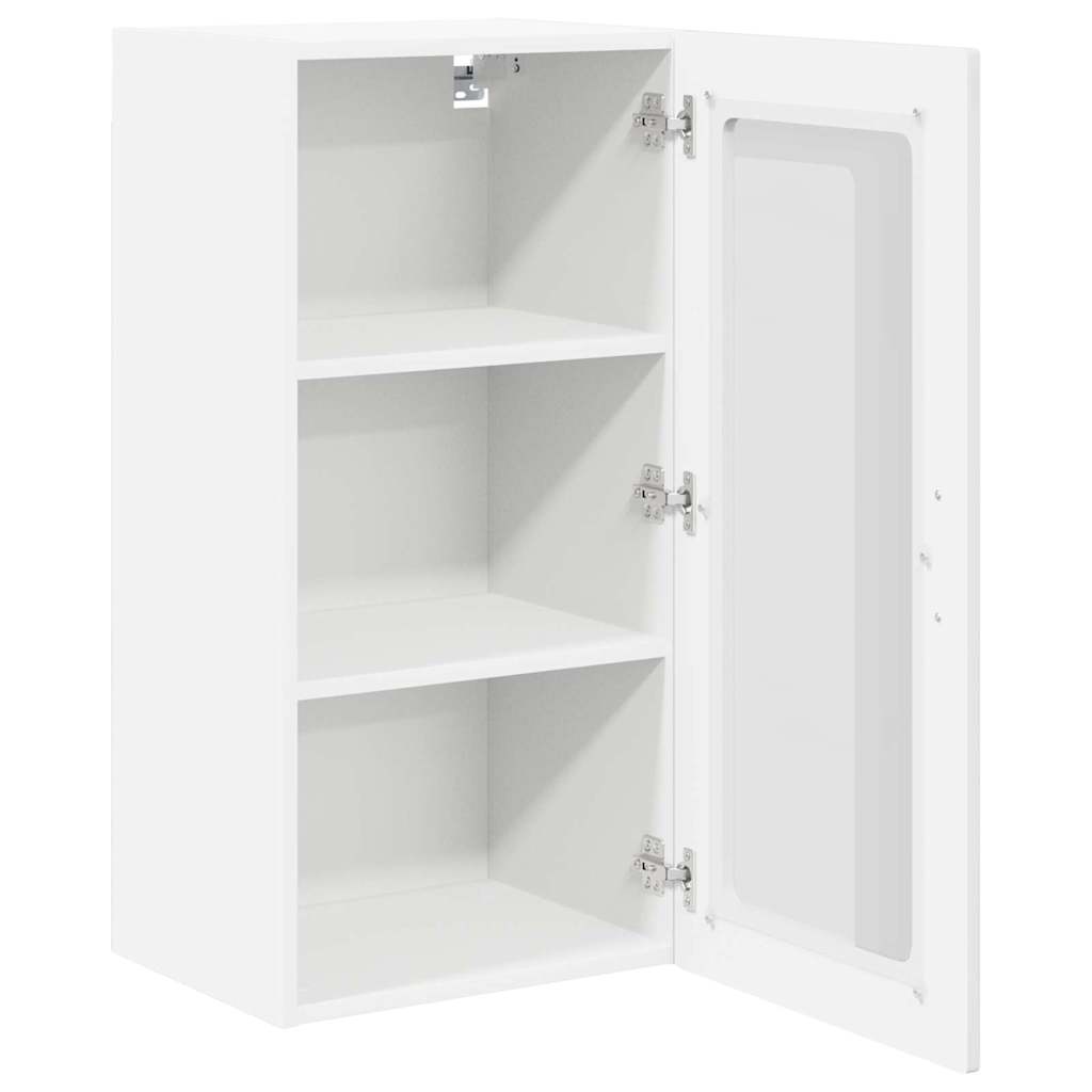 vidaXL Szafka szklana na ścianę LUCCA 2 pcs Biały wysoki połysk