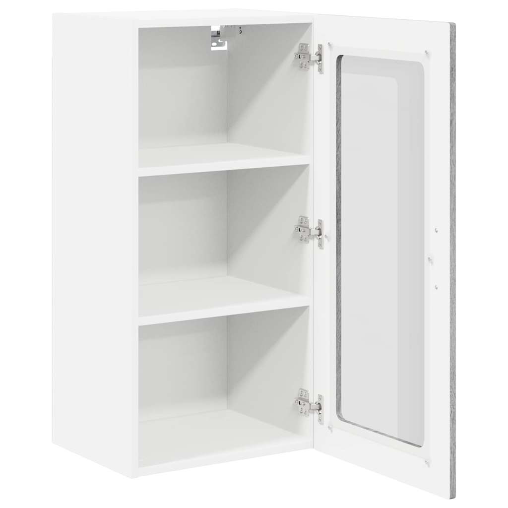 vidaXL Szafka szklana na ścianę LUCCA 2 pcs Szary Sonoma