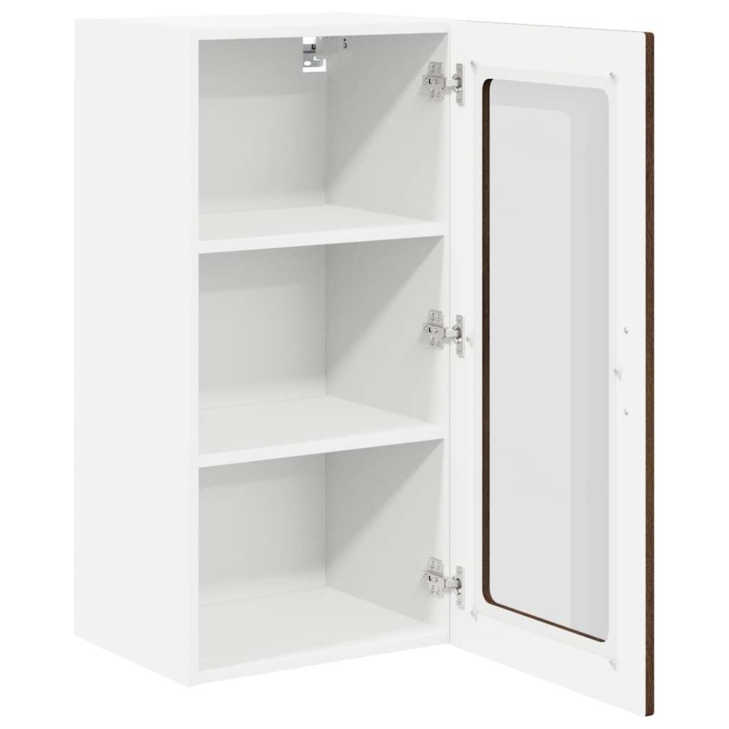 vidaXL Szafka szklana na ścianę LUCCA 2 pcs Brązowy dąb
