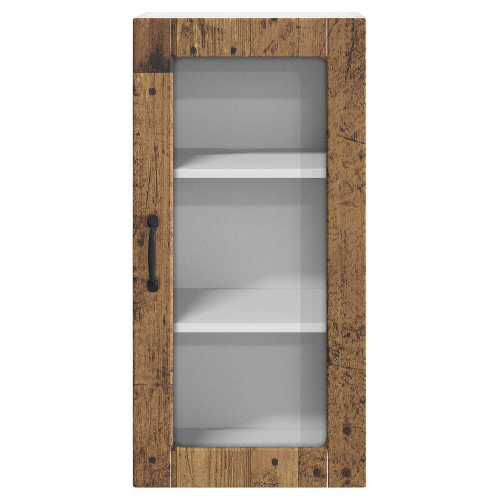 vidaXL Szafka szklana na ścianę LUCCA 2 pcs Stare drewno