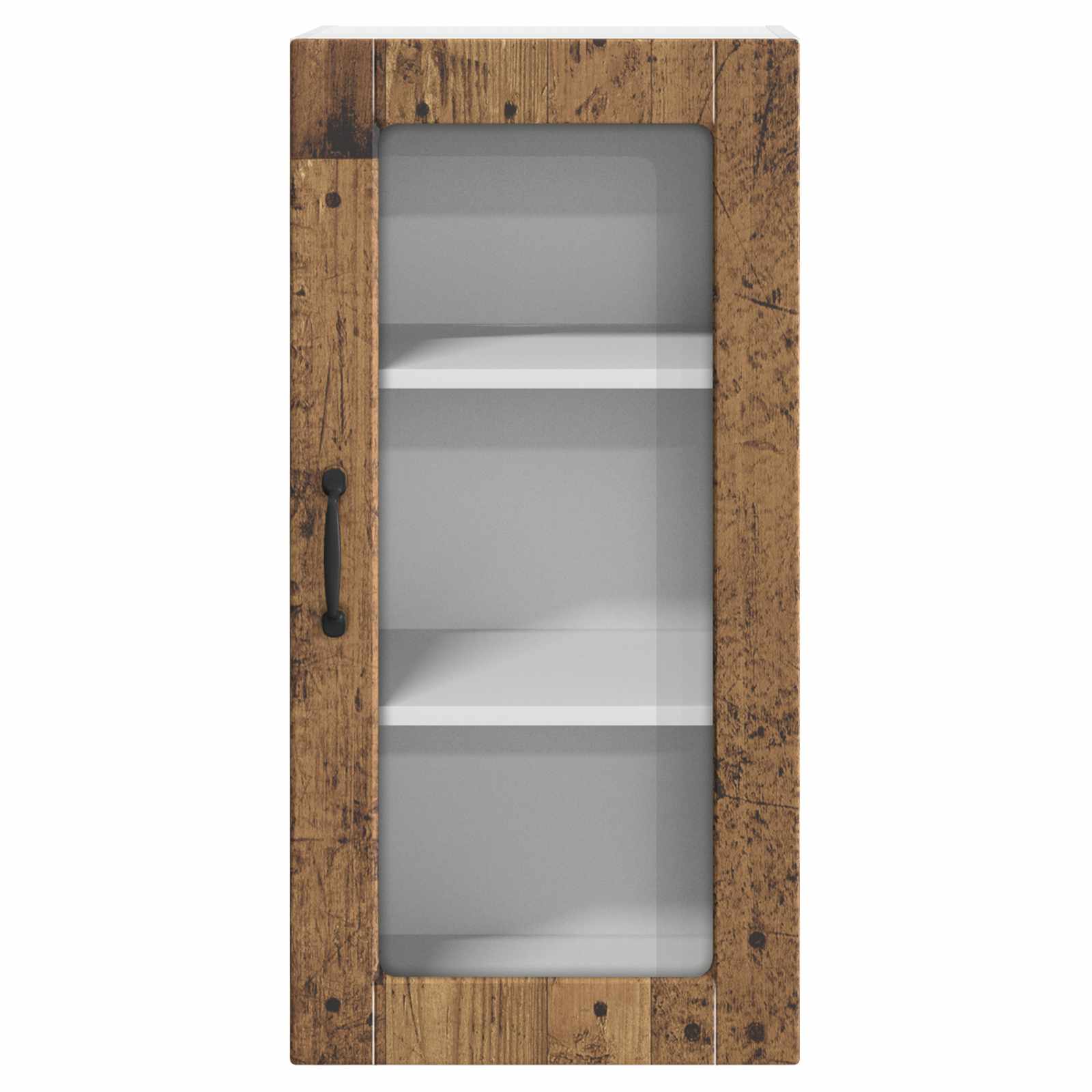 vidaXL Szafka szklana na ścianę LUCCA 2 pcs Stare drewno