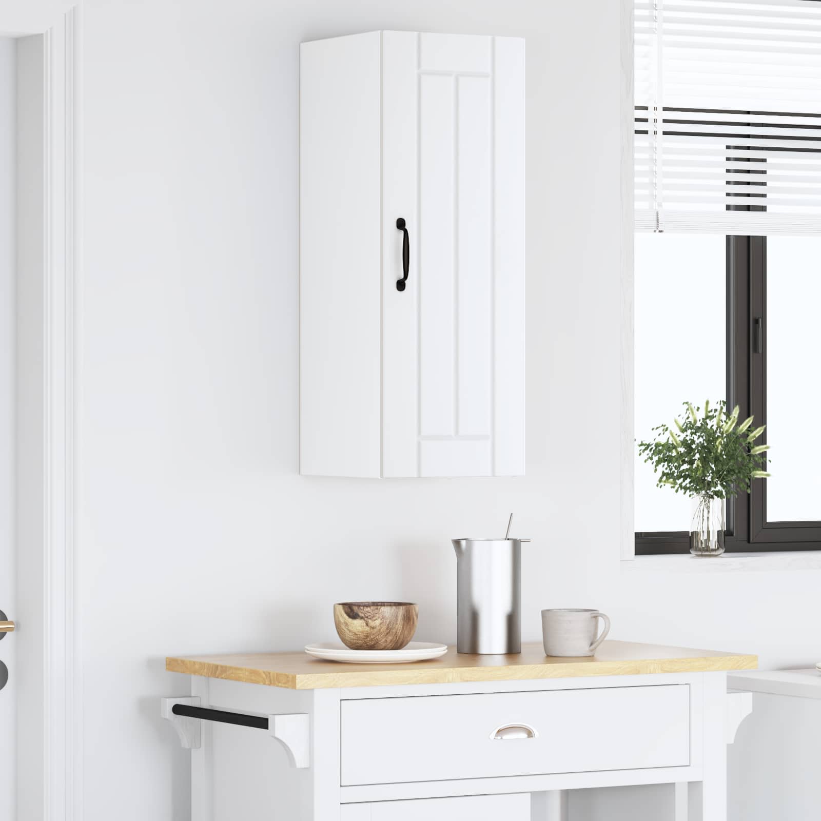 vidaXL Szafka ścienna LUCCA Biały 30 x 31 x 80 cm Drewno inżynieryjne