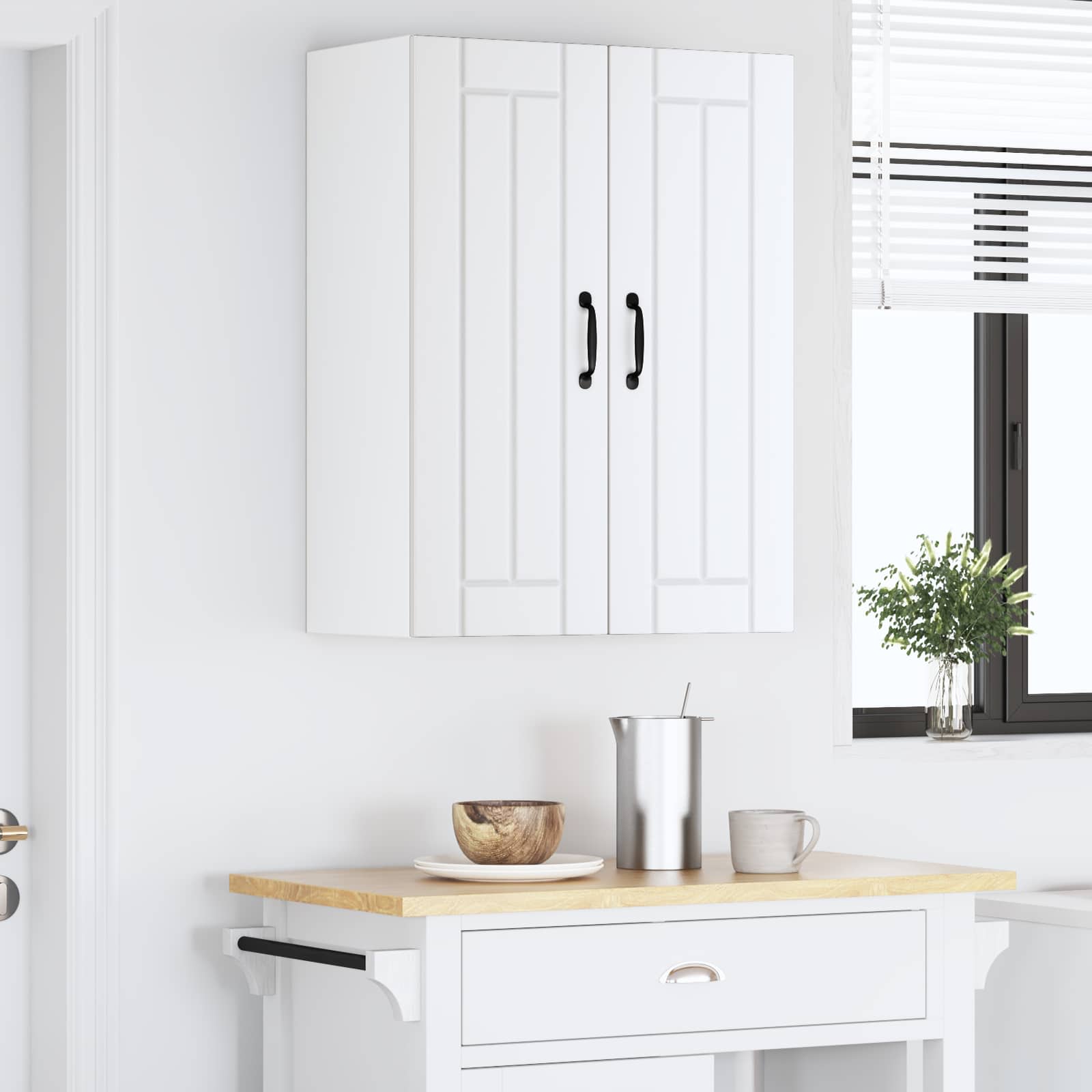 vidaXL Szafka ścienna LUCCA 2 pcs Biały 30 x 31 x 80 cm