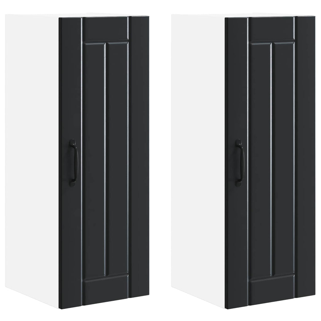 vidaXL Szafka ścienna LUCCA 2 pcs Czarny 30 x 31 x 80 cm