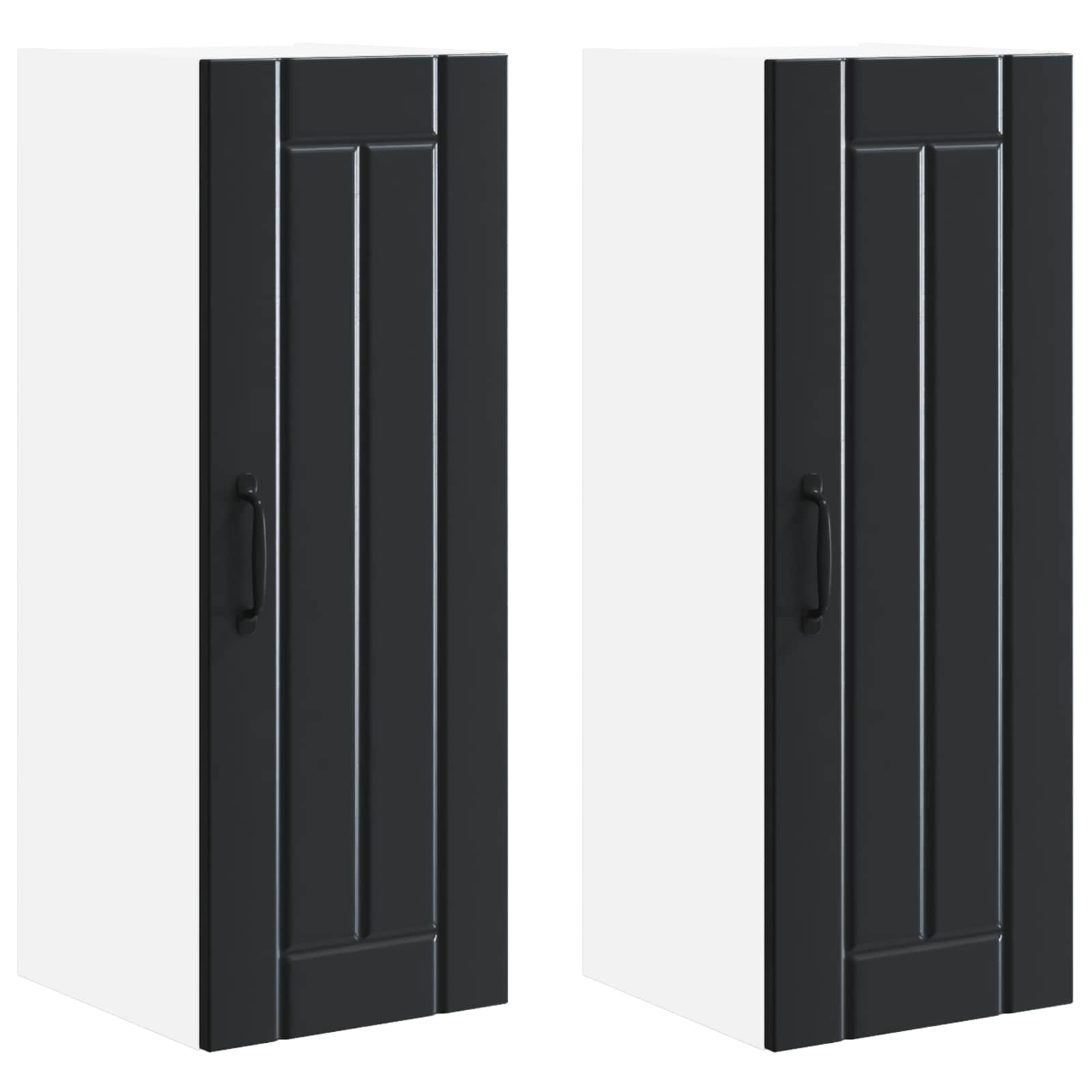 vidaXL Szafka ścienna LUCCA 2 pcs Czarny 30 x 31 x 80 cm