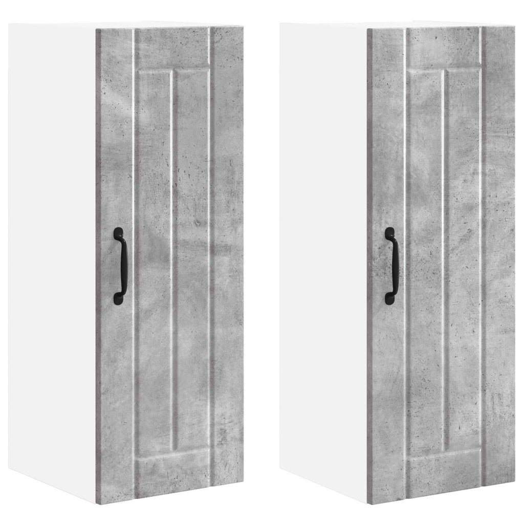 vidaXL Szafka ścienna LUCCA 2 pcs Betonowy szary 30 x 31 x 80 cm