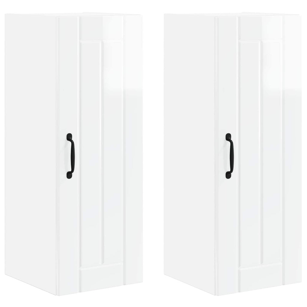 vidaXL Szafka ścienna LUCCA 2 pcs Biały wysoki połysk 30 x 31 x 80 cm