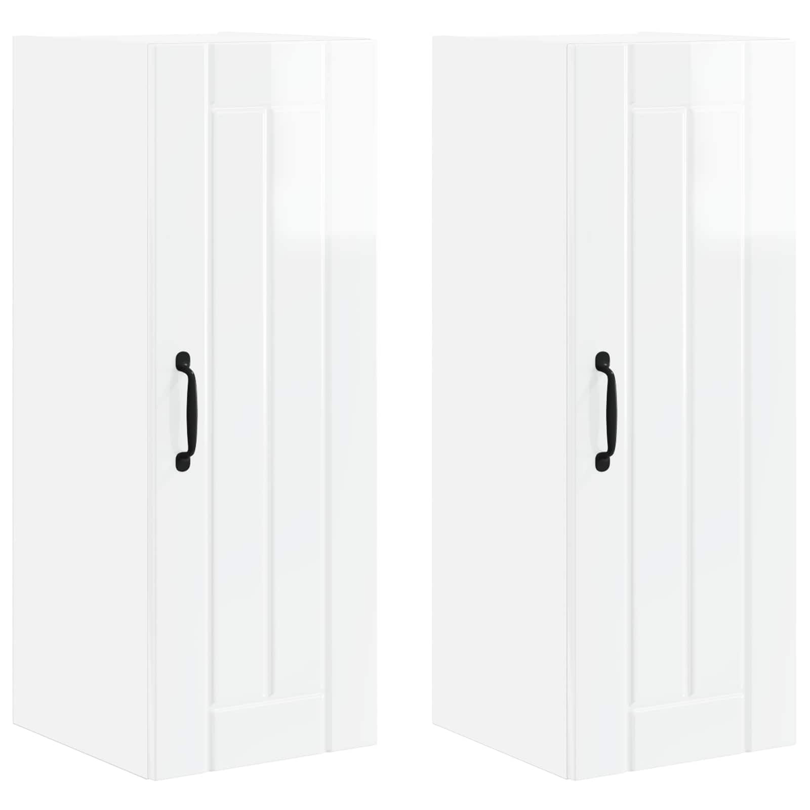 vidaXL Szafka ścienna LUCCA 2 pcs Biały wysoki połysk 30 x 31 x 80 cm