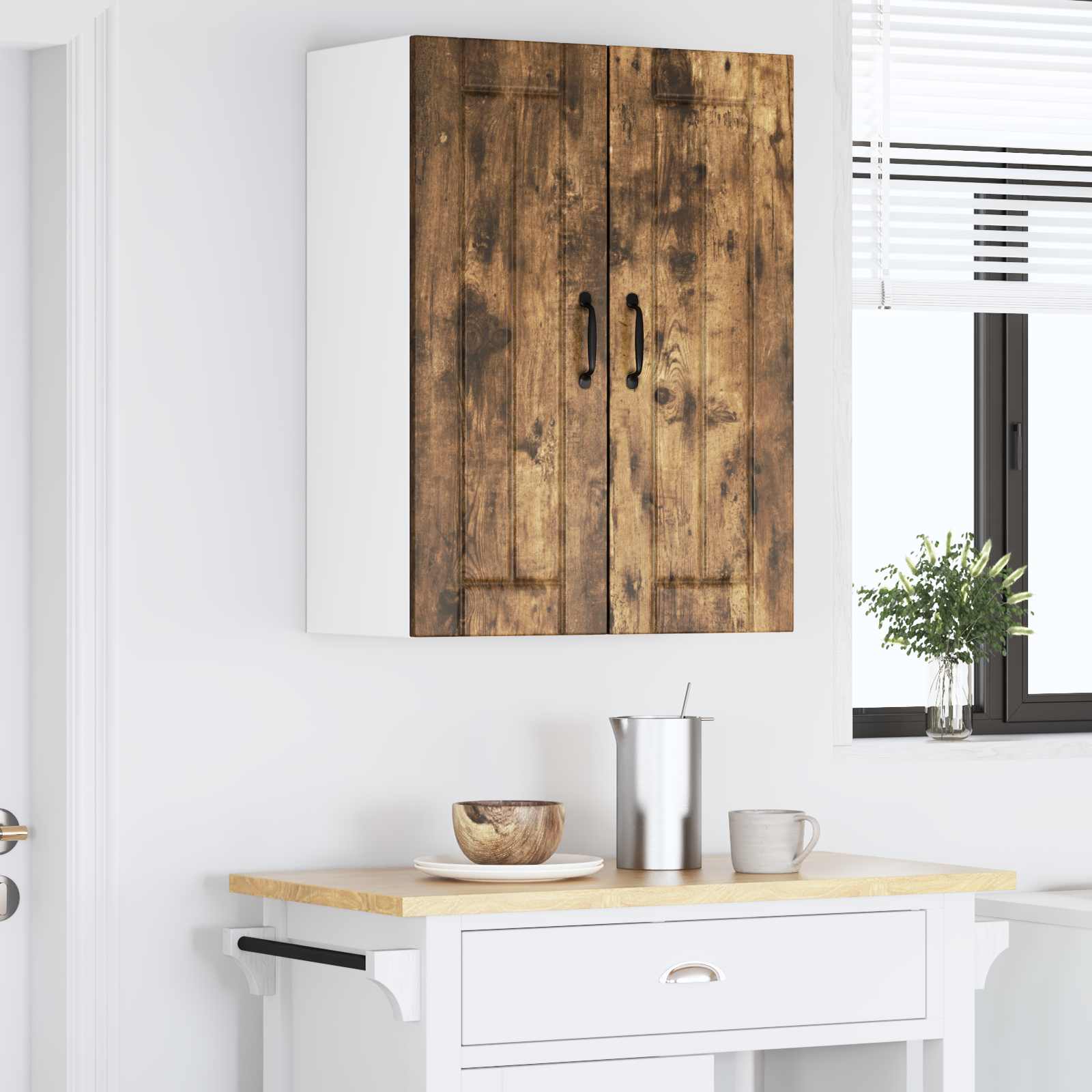 vidaXL Szafka ścienna LUCCA 2 pcs Dąb wędzony 30 x 31 x 80 cm
