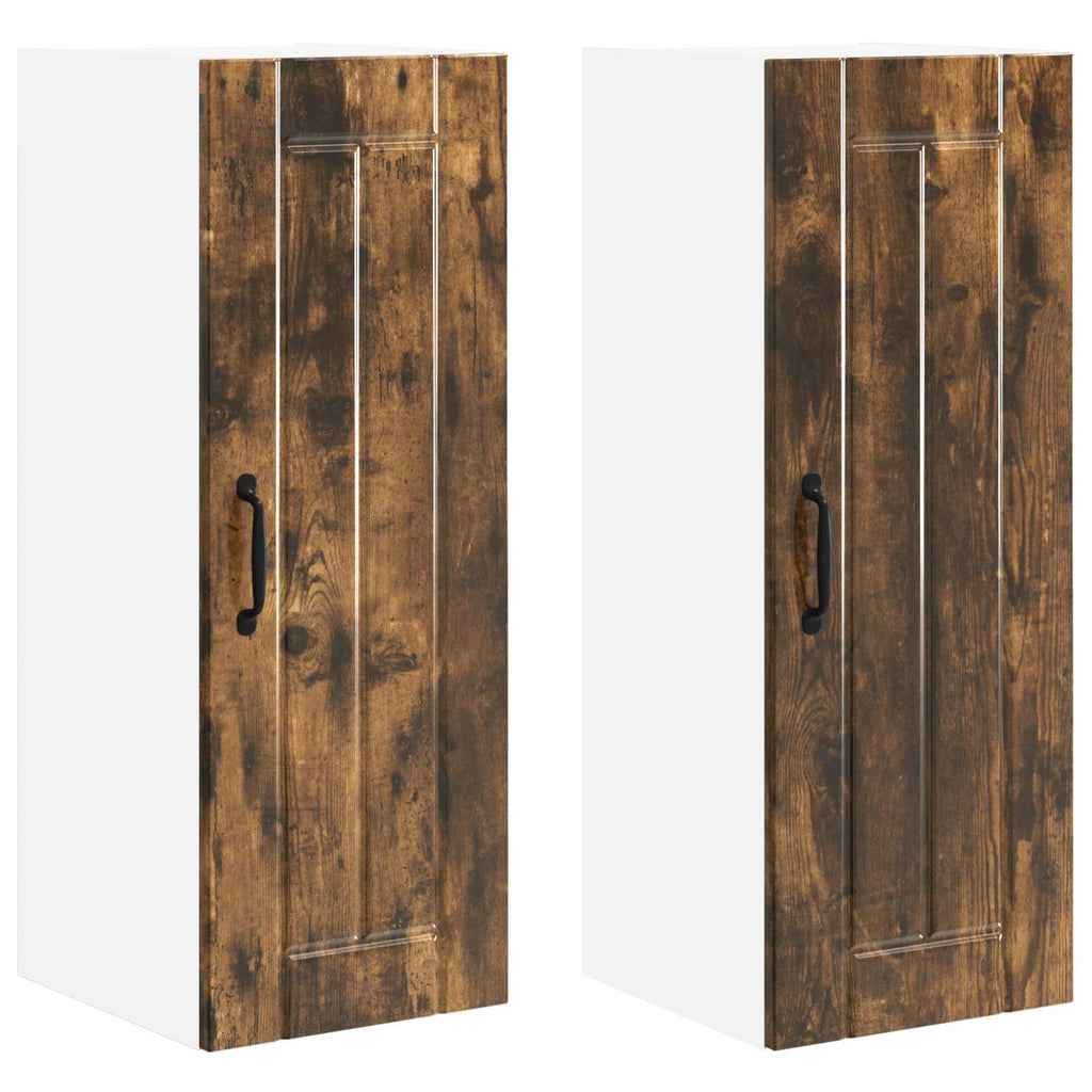 vidaXL Szafka ścienna LUCCA 2 pcs Dąb wędzony 30 x 31 x 80 cm