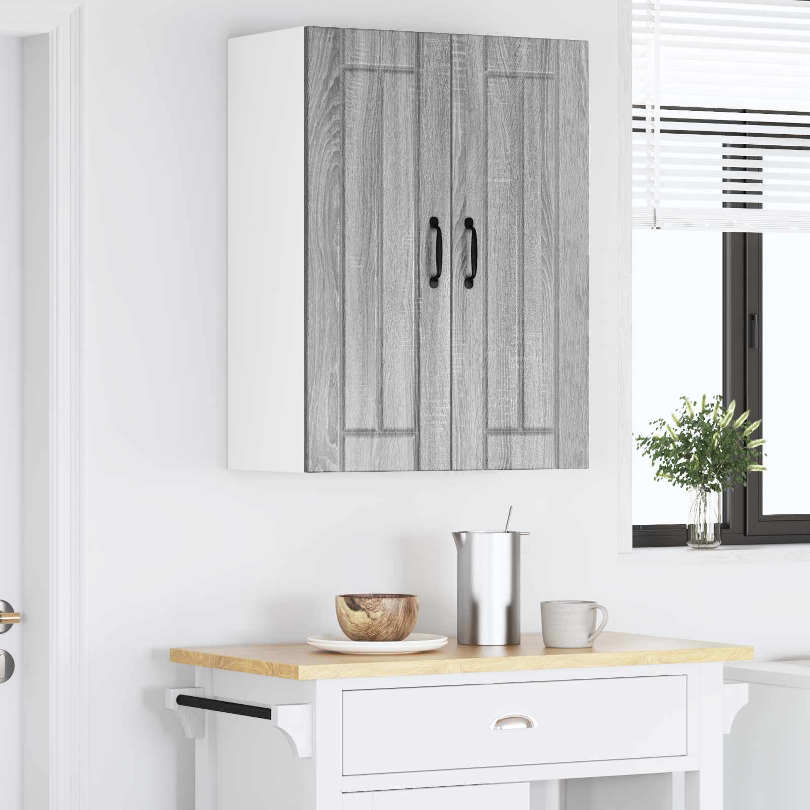 vidaXL Szafka ścienna LUCCA 2 pcs Szary Sonoma 30 x 31 x 80 cm