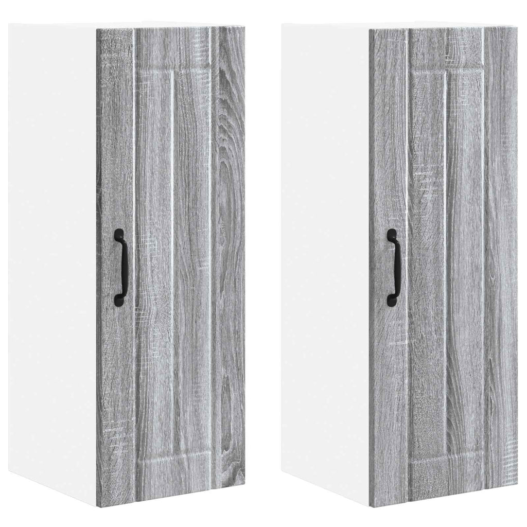 vidaXL Szafka ścienna LUCCA 2 pcs Szary Sonoma 30 x 31 x 80 cm