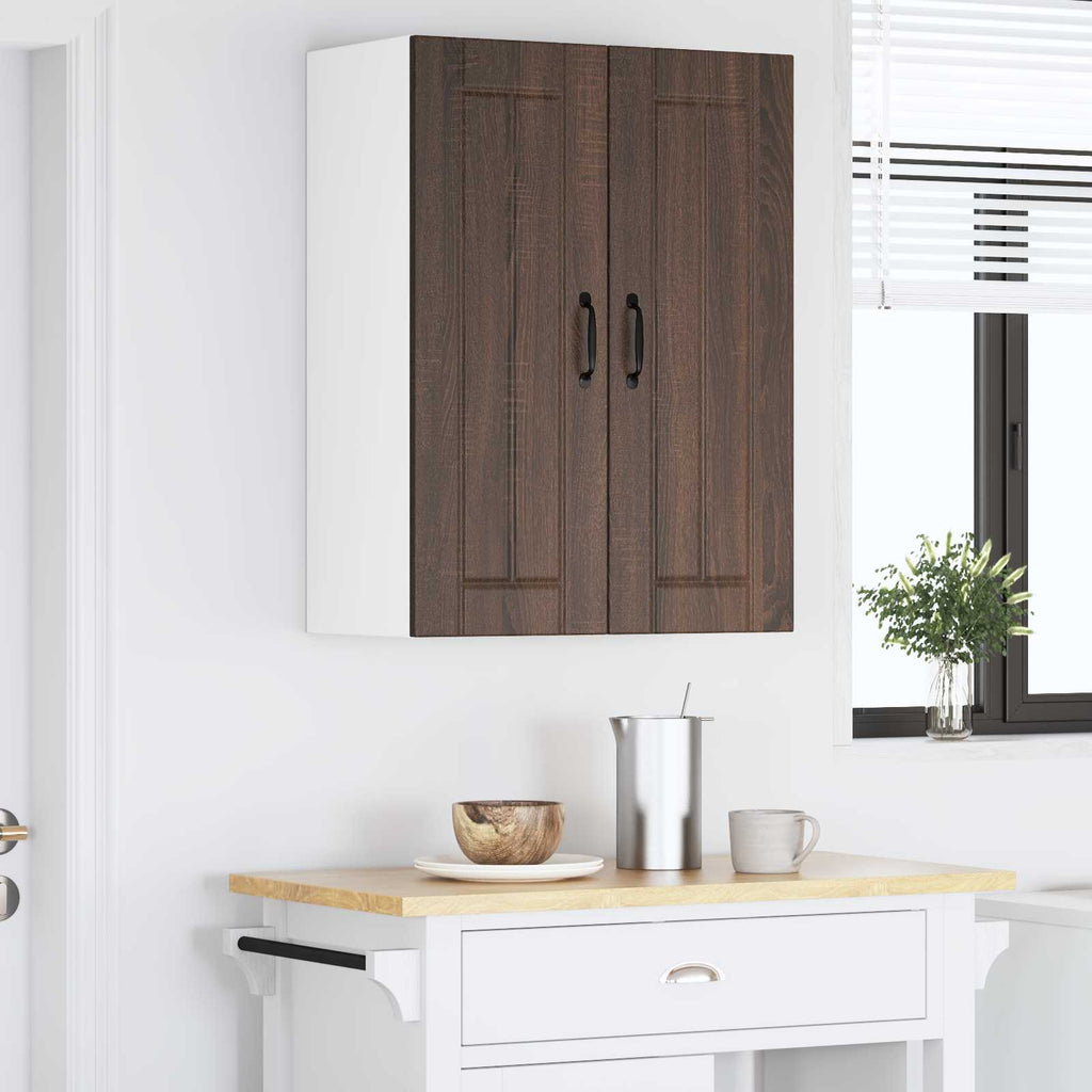 vidaXL Szafka ścienna LUCCA 2 pcs Brązowy dąb 30 x 31 x 80 cm