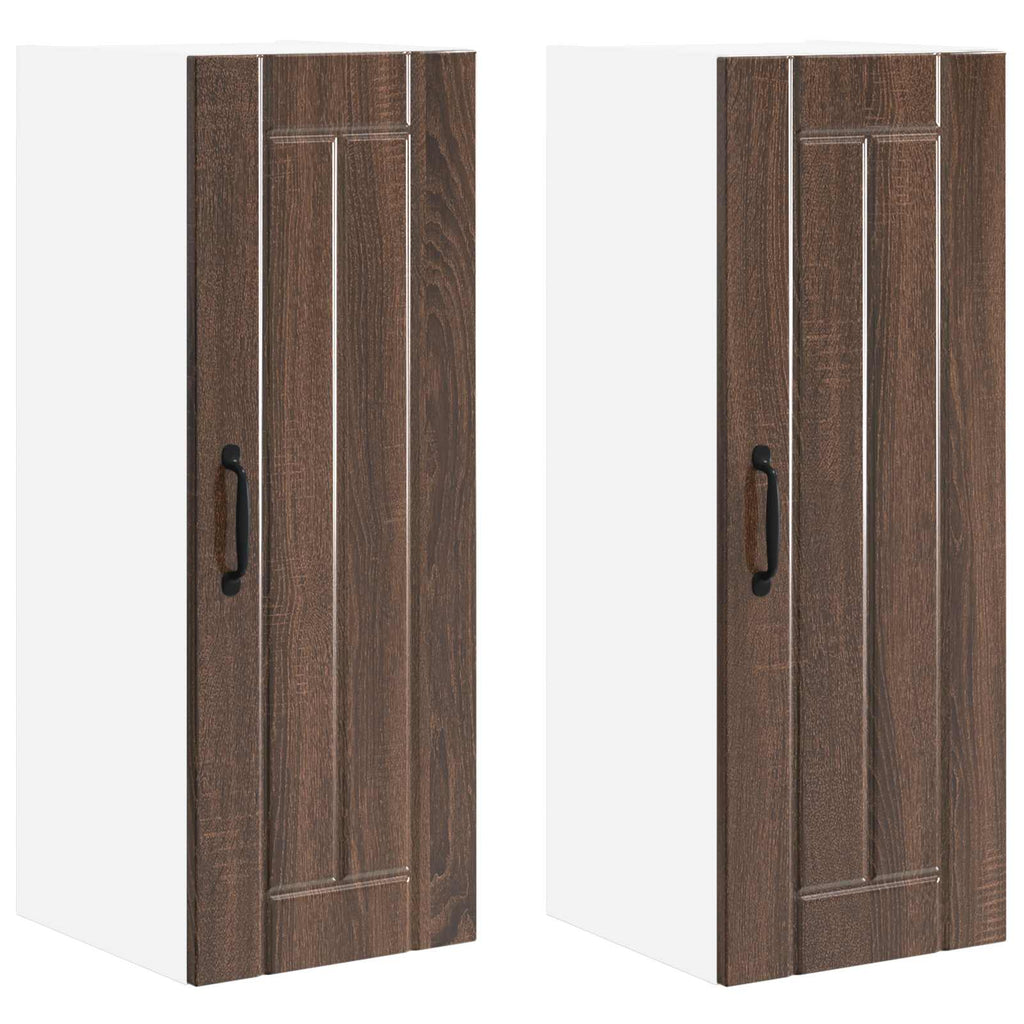 vidaXL Szafka ścienna LUCCA 2 pcs Brązowy dąb 30 x 31 x 80 cm
