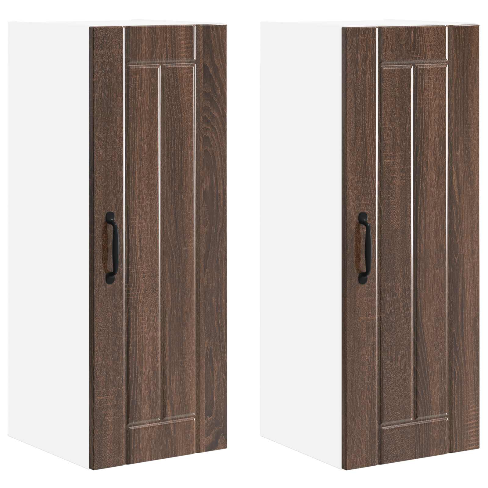 vidaXL Szafka ścienna LUCCA 2 pcs Brązowy dąb 30 x 31 x 80 cm