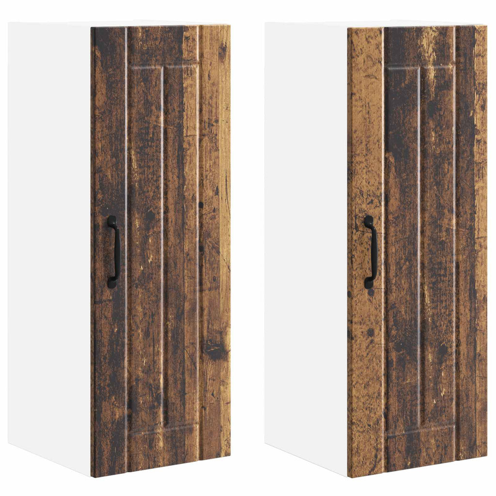 vidaXL Szafka ścienna LUCCA 2 pcs Stare drewno 30 x 31 x 80 cm