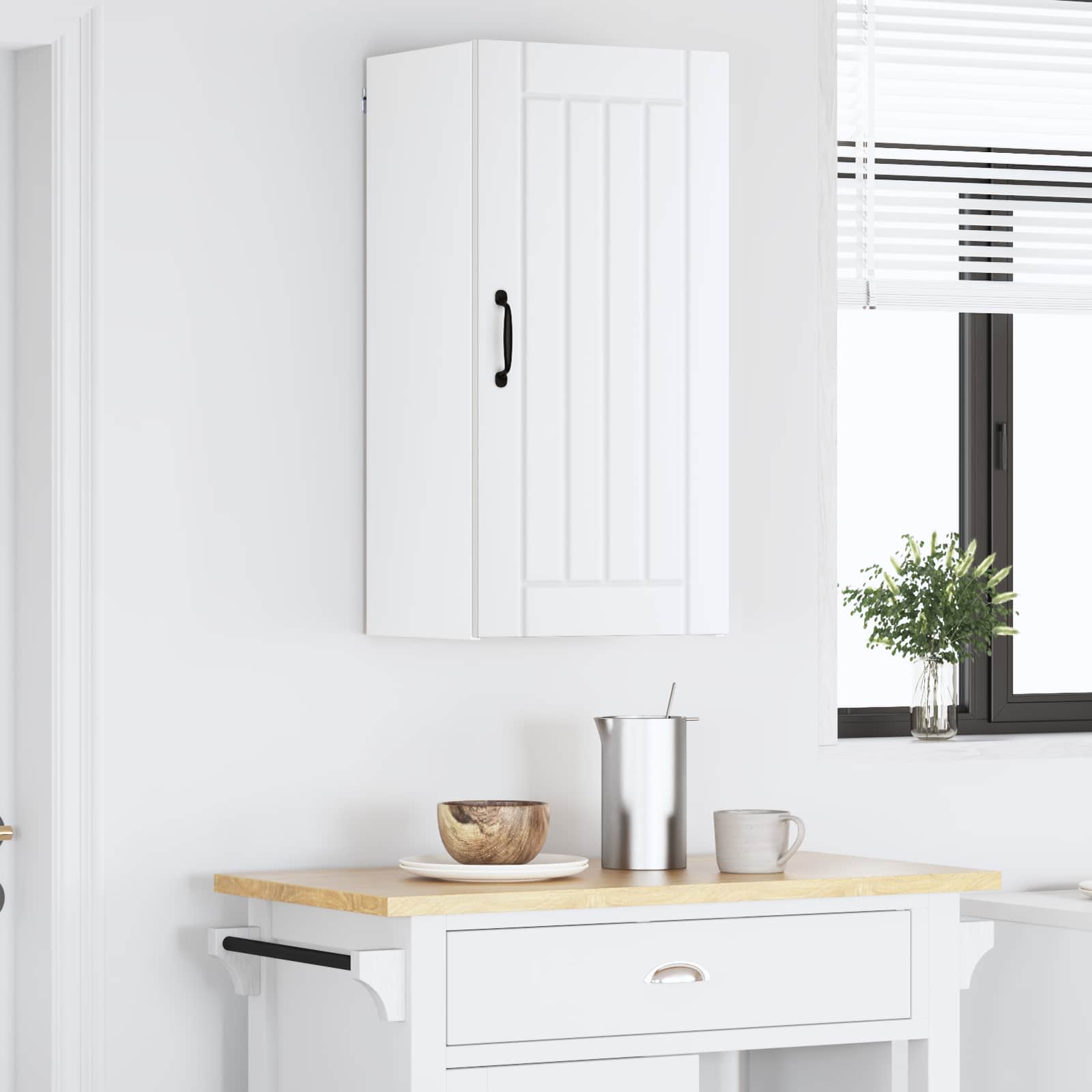 vidaXL Szafka ścienna LUCCA Biały 40 x 31 x 80 cm Drewno inżynieryjne