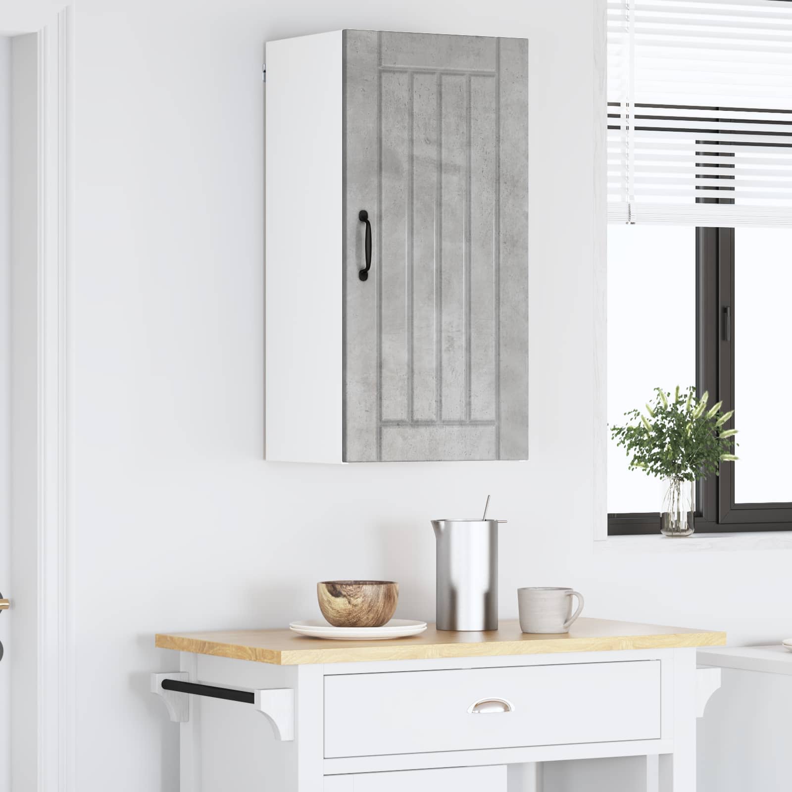 vidaXL Szafka ścienna LUCCA Betonowy szary 40 x 31 x 80 cm