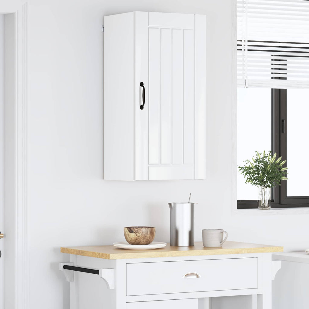 vidaXL Szafka ścienna LUCCA Biały wysoki połysk 40 x 31 x 80 cm