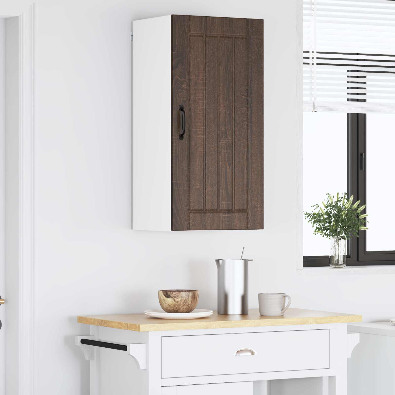 vidaXL Szafka ścienna LUCCA Brązowy dąb 40 x 31 x 80 cm