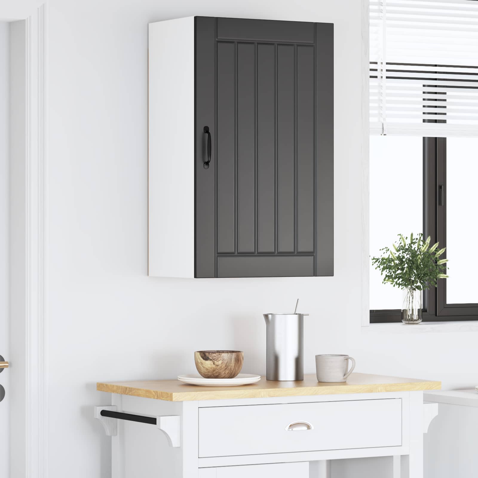 vidaXL Szafka ścienna LUCCA Czarny 50 x 31 x 80 cm Drewno inżynieryjne
