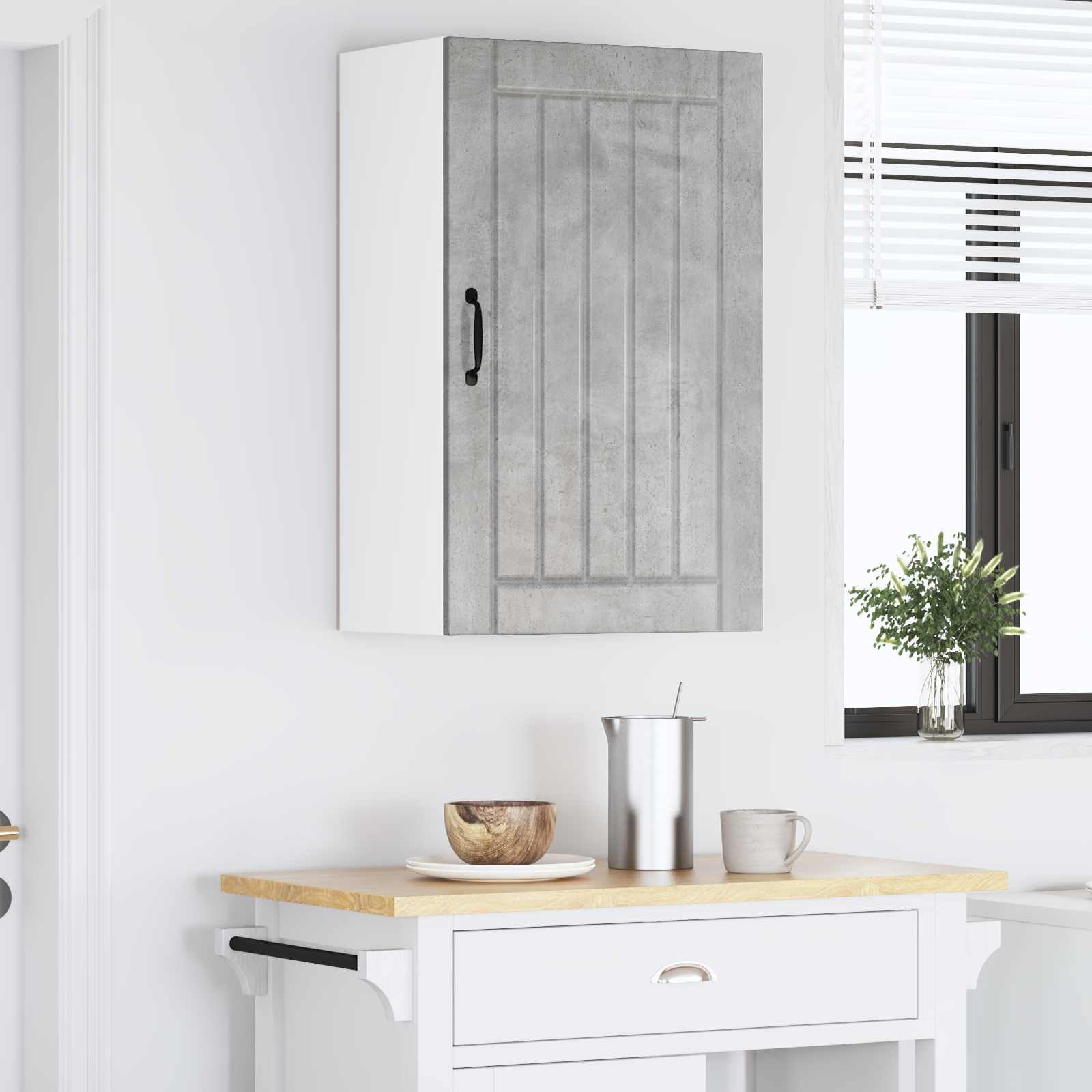 vidaXL Szafka ścienna LUCCA Betonowy szary 50 x 31 x 80 cm