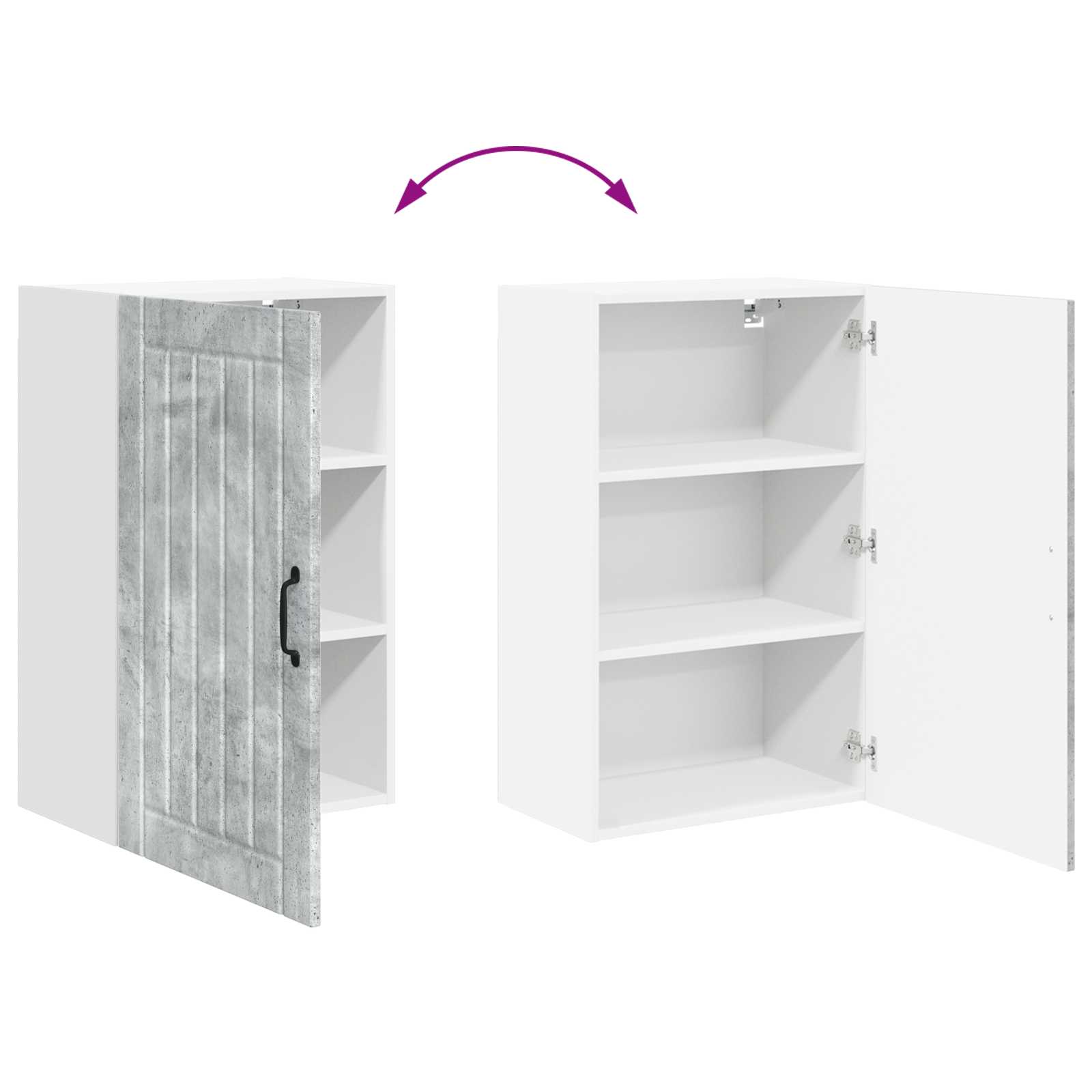 vidaXL Szafka ścienna LUCCA Betonowy szary 50 x 31 x 80 cm