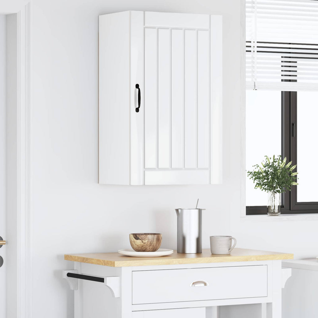 vidaXL Szafka ścienna LUCCA Biały wysoki połysk 50 x 31 x 80 cm