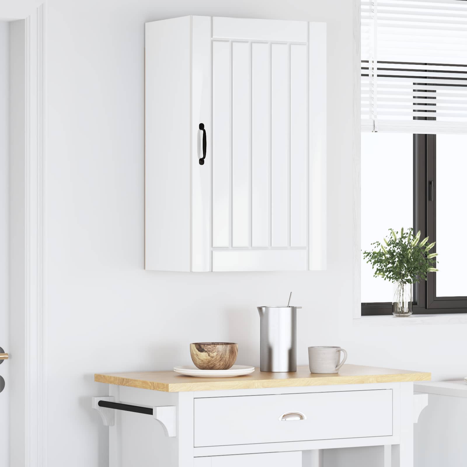 vidaXL Szafka ścienna LUCCA Biały wysoki połysk 50 x 31 x 80 cm