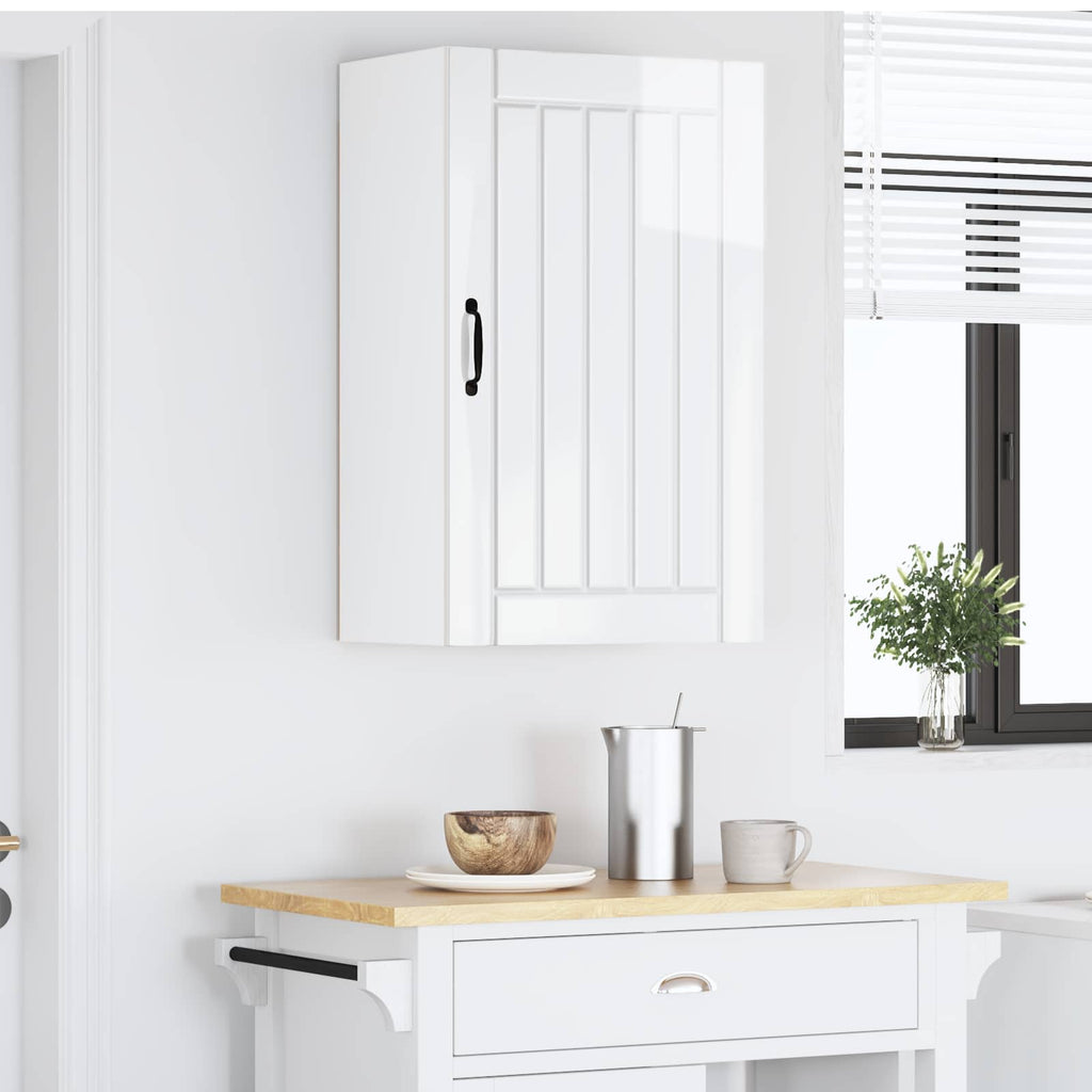 vidaXL Szafka ścienna LUCCA Biały wysoki połysk 50 x 31 x 80 cm